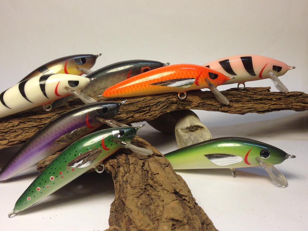 artificiali artigianali pesca spinning minnow fiume lago trote cavedani black bass lucci luccio perca aspi siluri trota marmorata persico trota made lures made italy