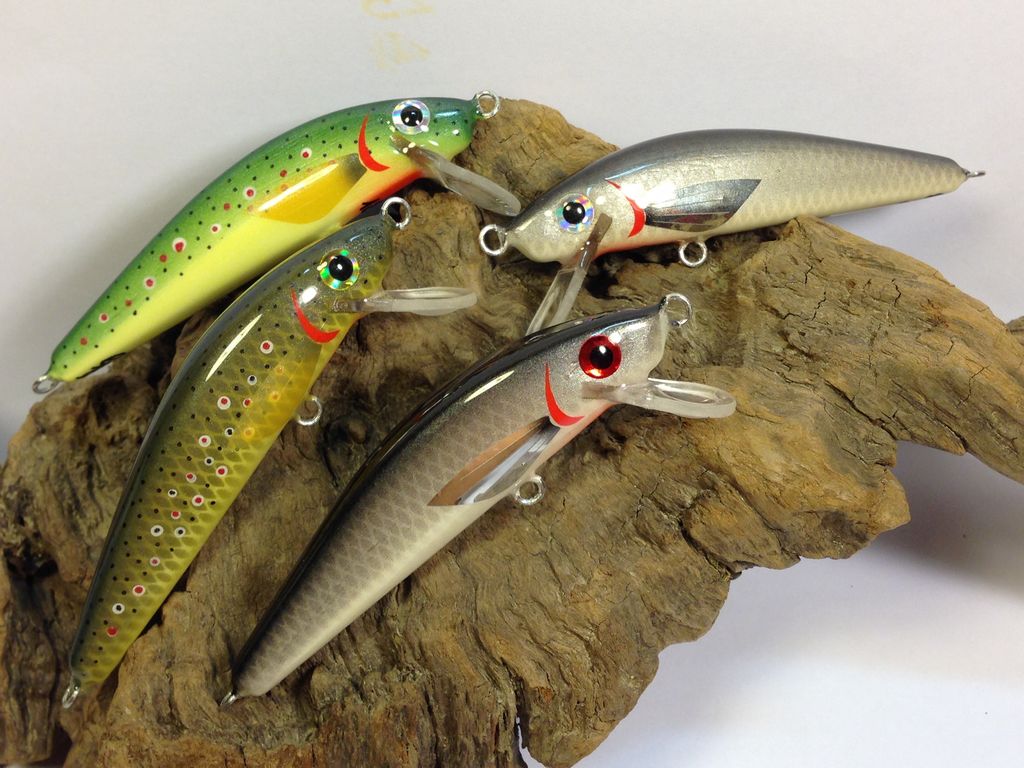 artificiali artigianali pesca spinning minnow fiume lago trote cavedani black bass lucci luccio perca aspi siluri trota marmorata persico trota made lures made italy