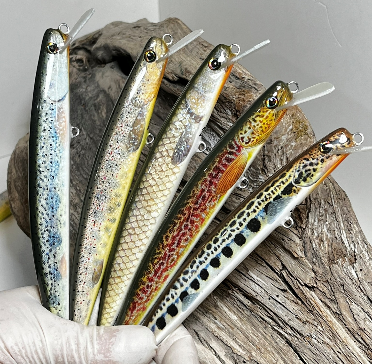 artificiali artigianali pesca spinning fiume lago trote cavedani black bass lucci luccio perca aspi siluri trota marmorata persico trota spigola serra barracuda tonno leccia hand made lures made italy
